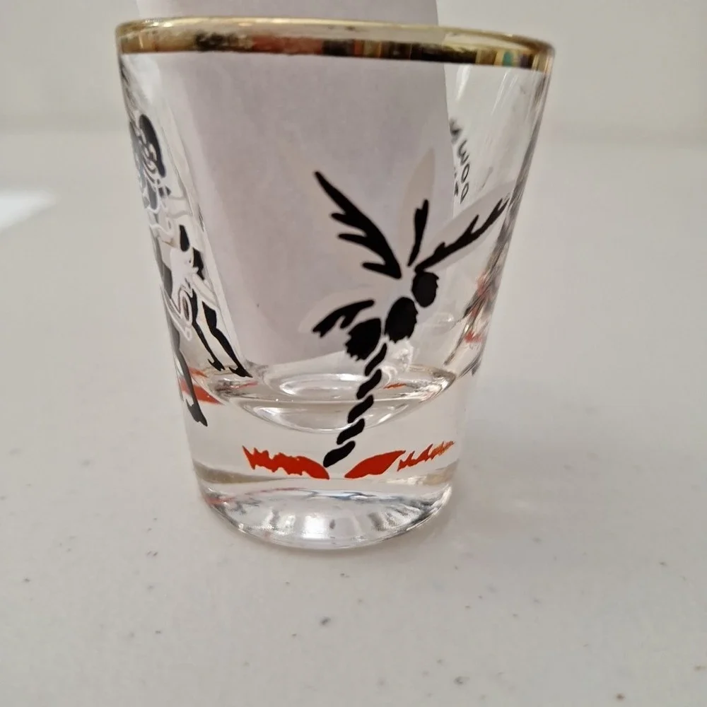 Down The Hatch~Vintage CANNIBAL THEMED Shot Glass 1950s/60s
